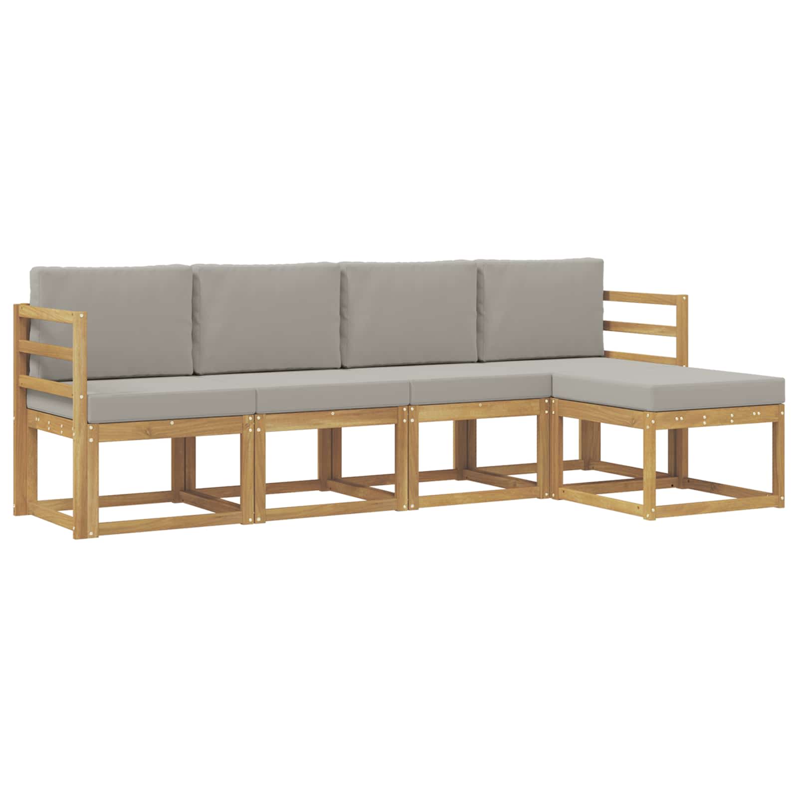 Set vanjskih sofa 5 pcs Bijela i svjetlosiva