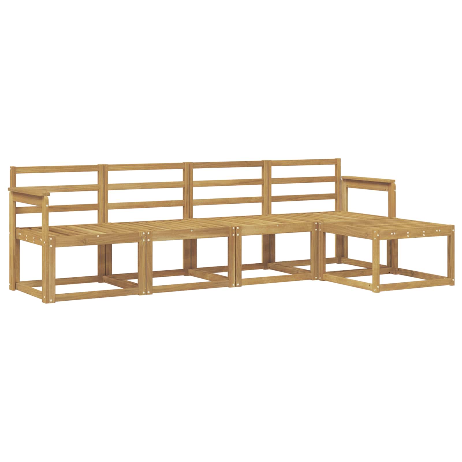 Set vanjskih sofa 5 pcs Bijela 249 x 122,5 x 73 cm