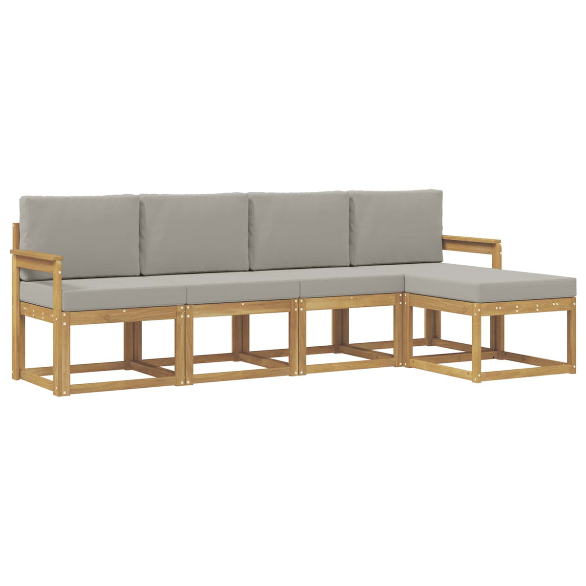 Set vanjskih sofa 5 pcs Bijela i svjetlosiva