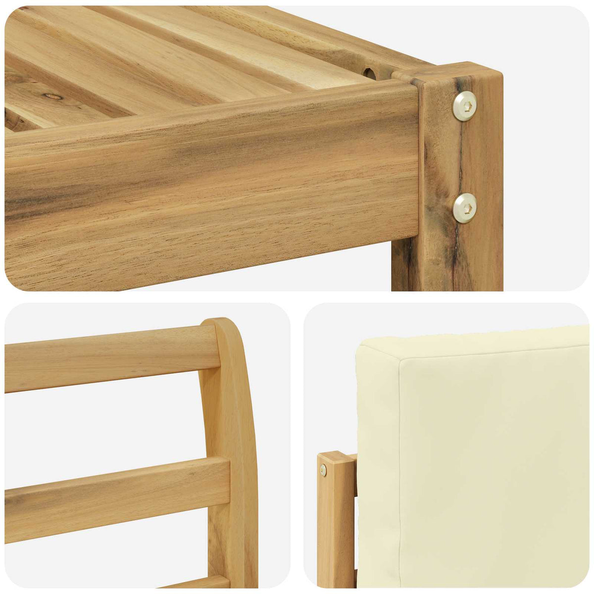 Set vanjskih sofa s jastukom 5 pcs Čvrsto drvo akacije