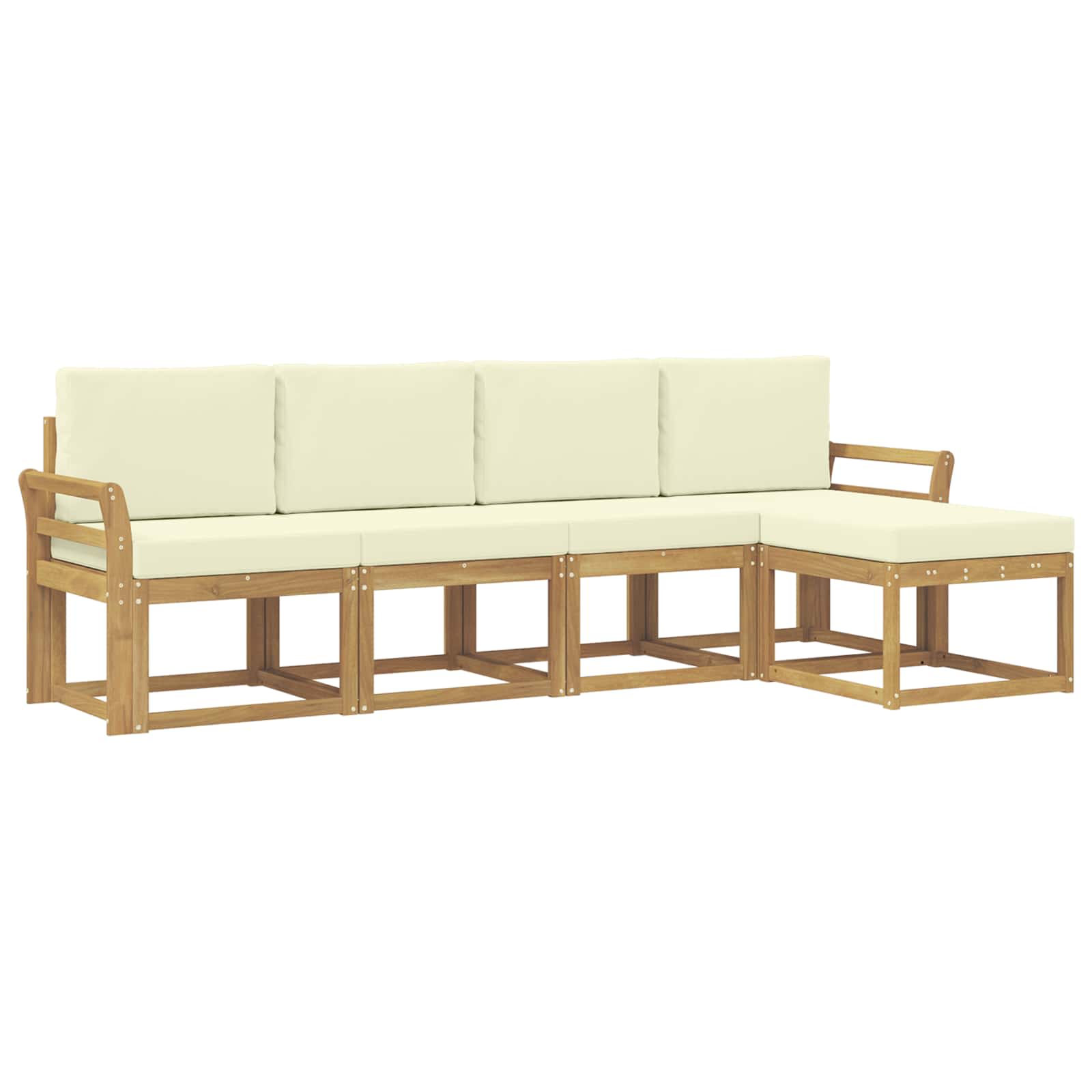 Set vanjskih sofa s jastukom 5 pcs Čvrsto drvo akacije