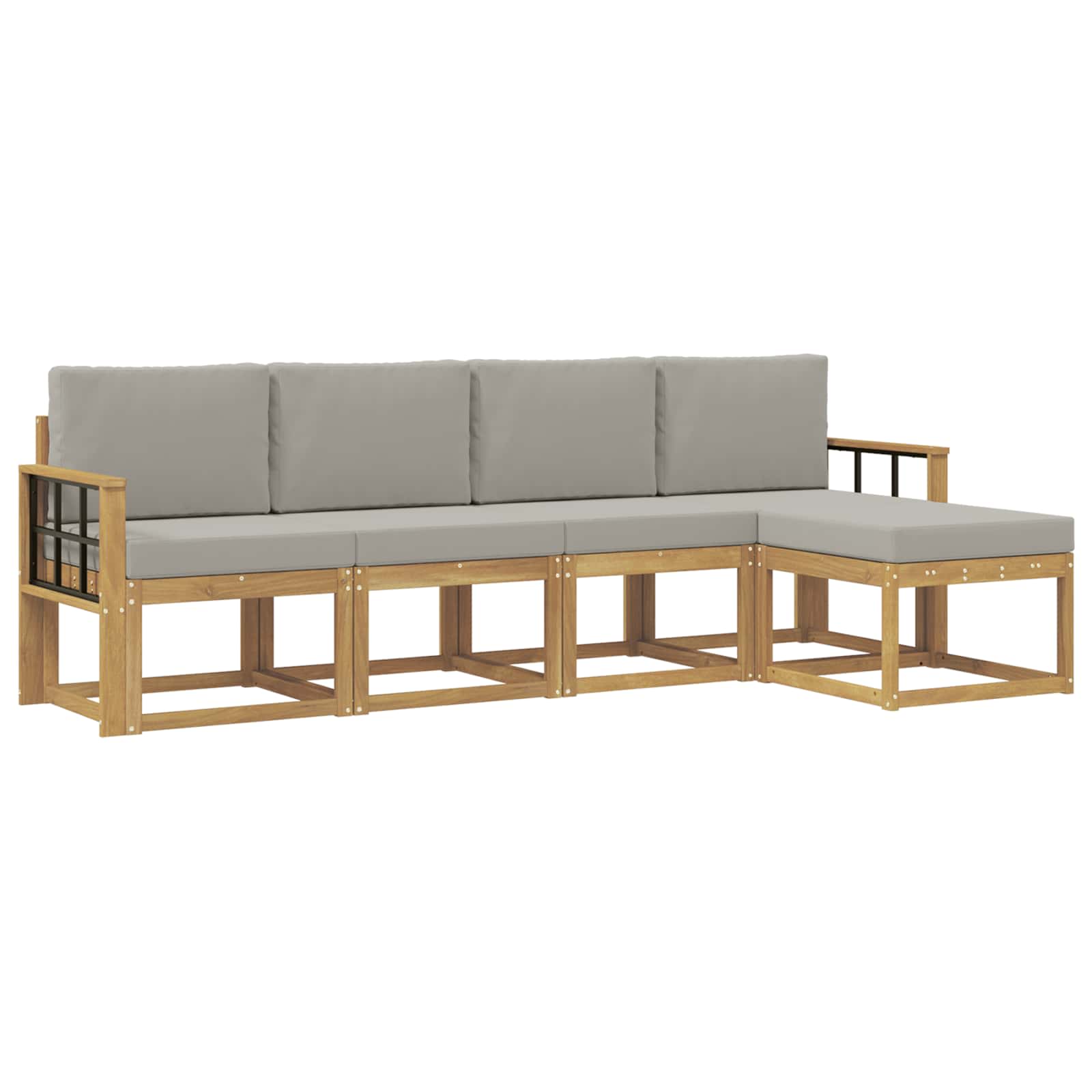 Set vanjskih sofa 5 pcs Bijela i svjetlosiva