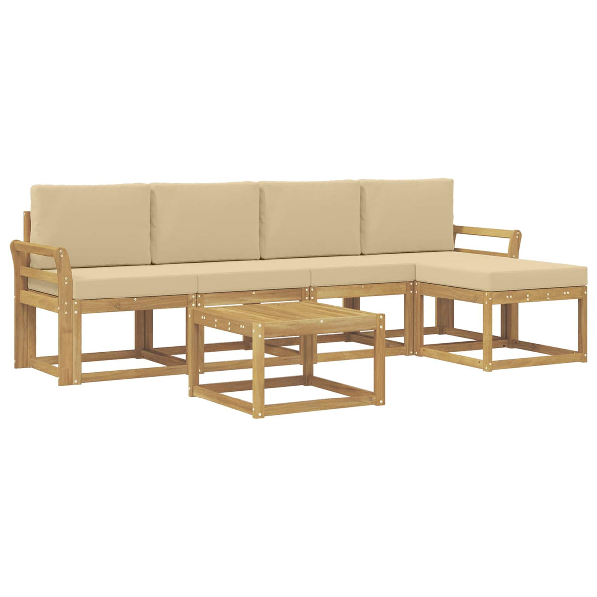 Set vanjskih sofa 6 kom. Bijela i bež