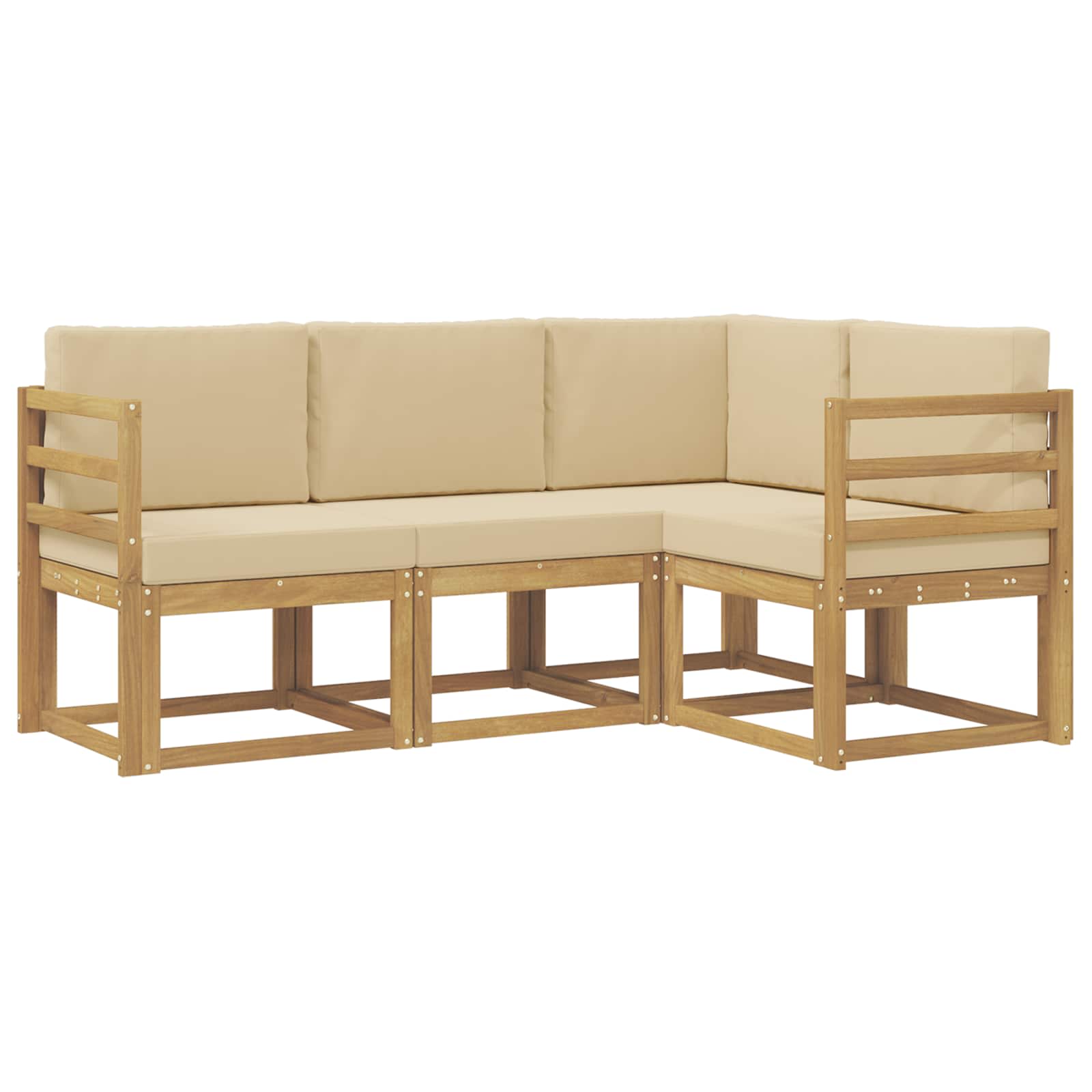 Set vanjskih sofa s jastukom 4 pcs Bijela i bež