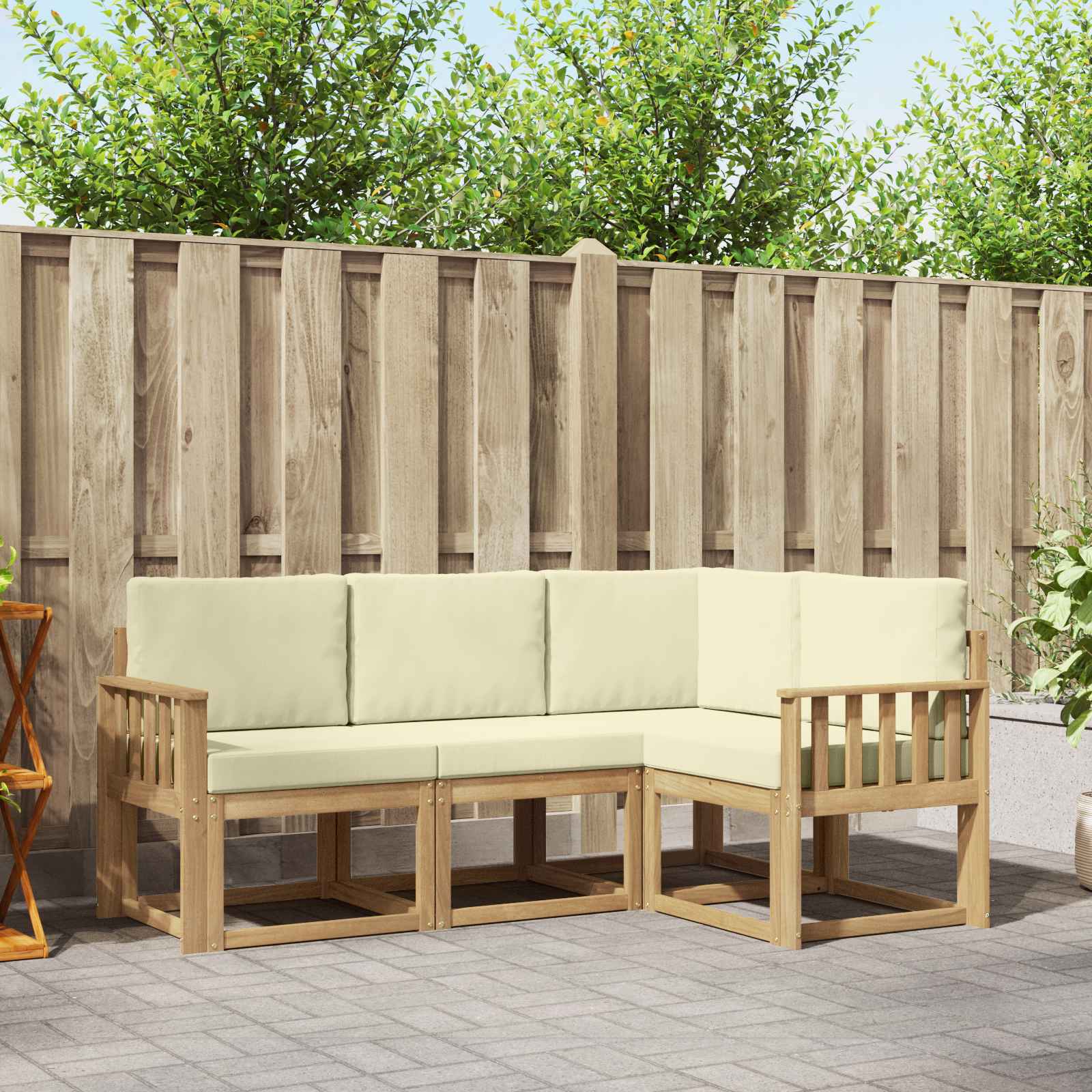 Set vanjskih sofa 4 pcs Bijela i krem
