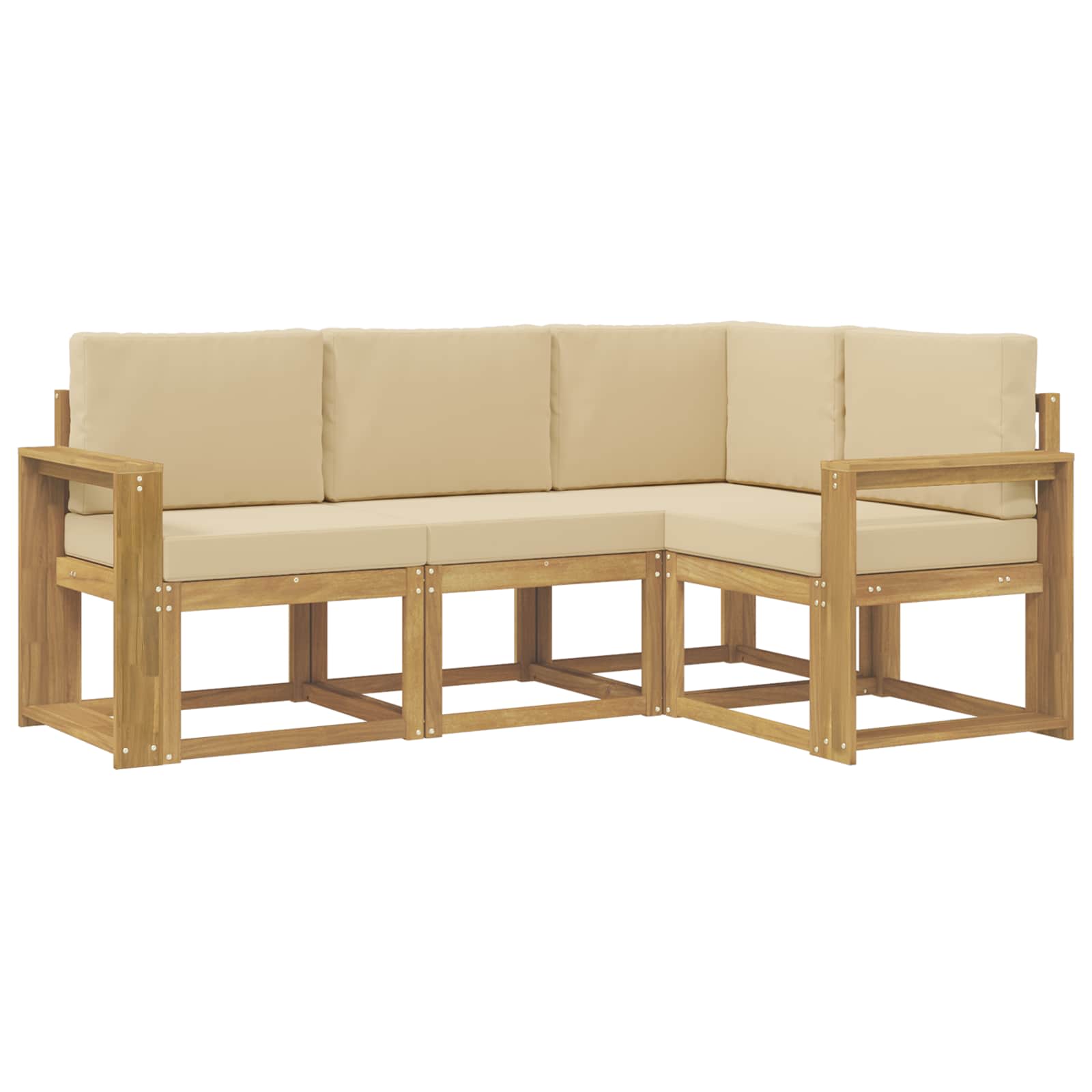 Set vanjskih sofa 4 pcs Bijela i bež