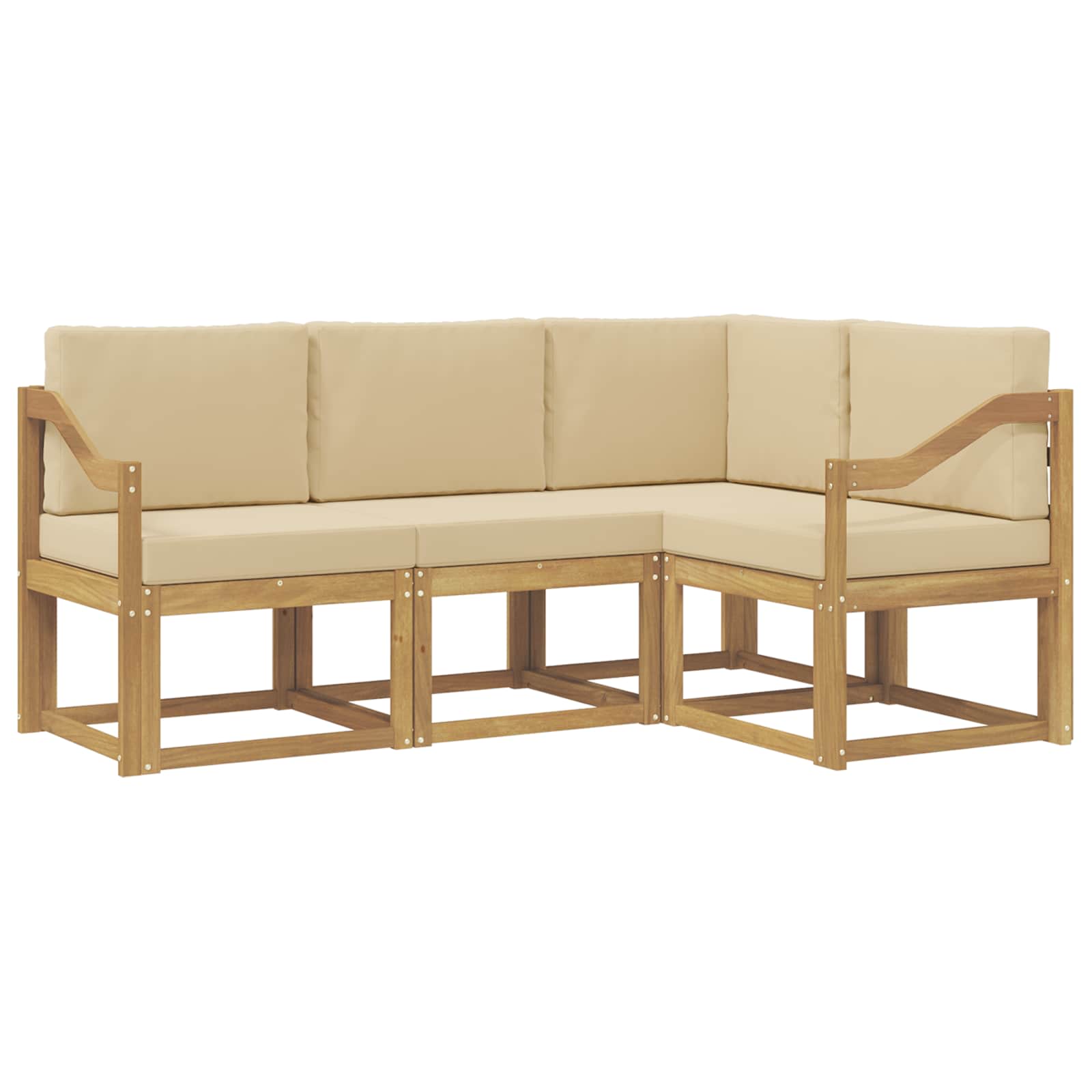 Set vanjskih sofa s jastukom 4 pcs Bijela i bež