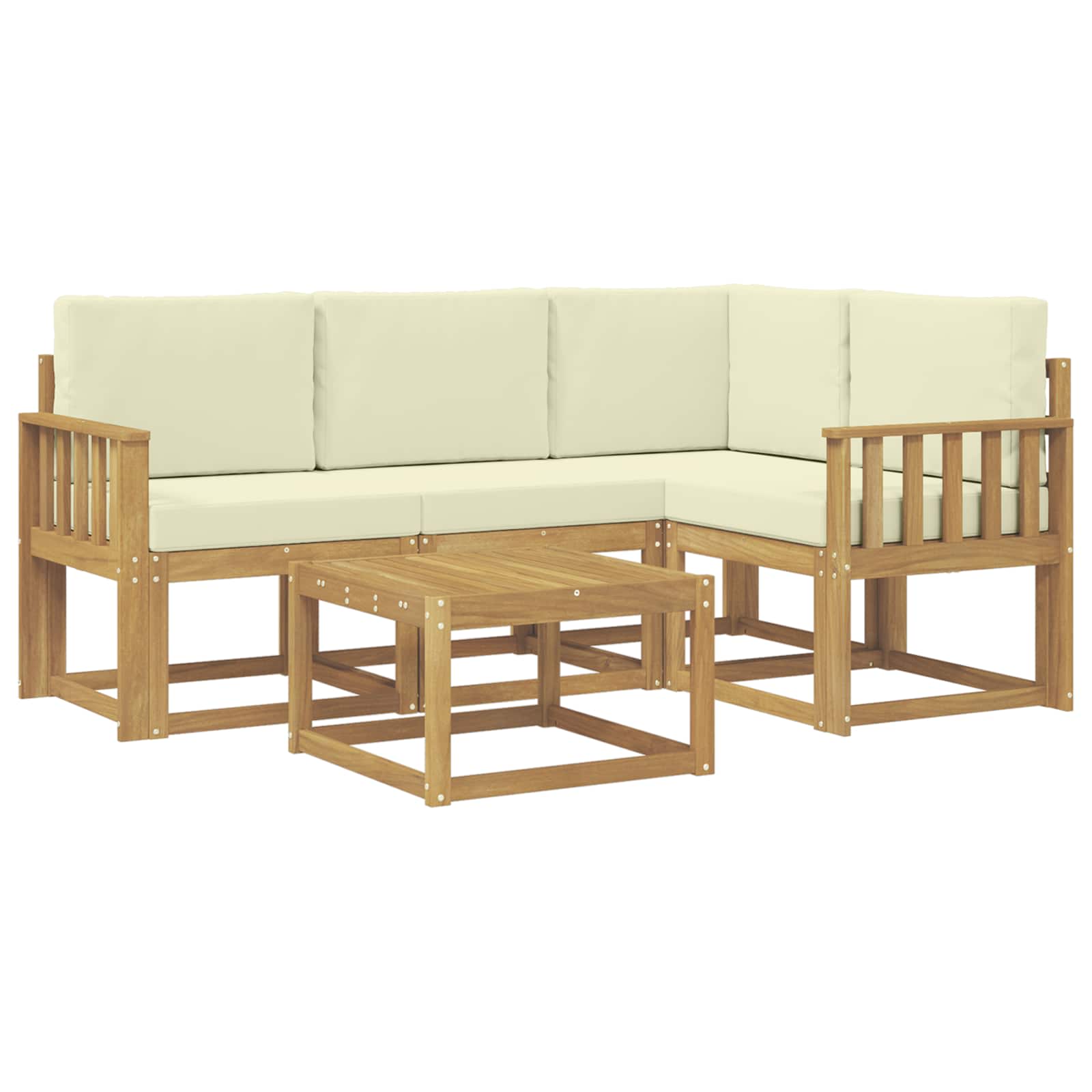 Set vanjskih sofa s jastukom 5 pcs Bijela i krem