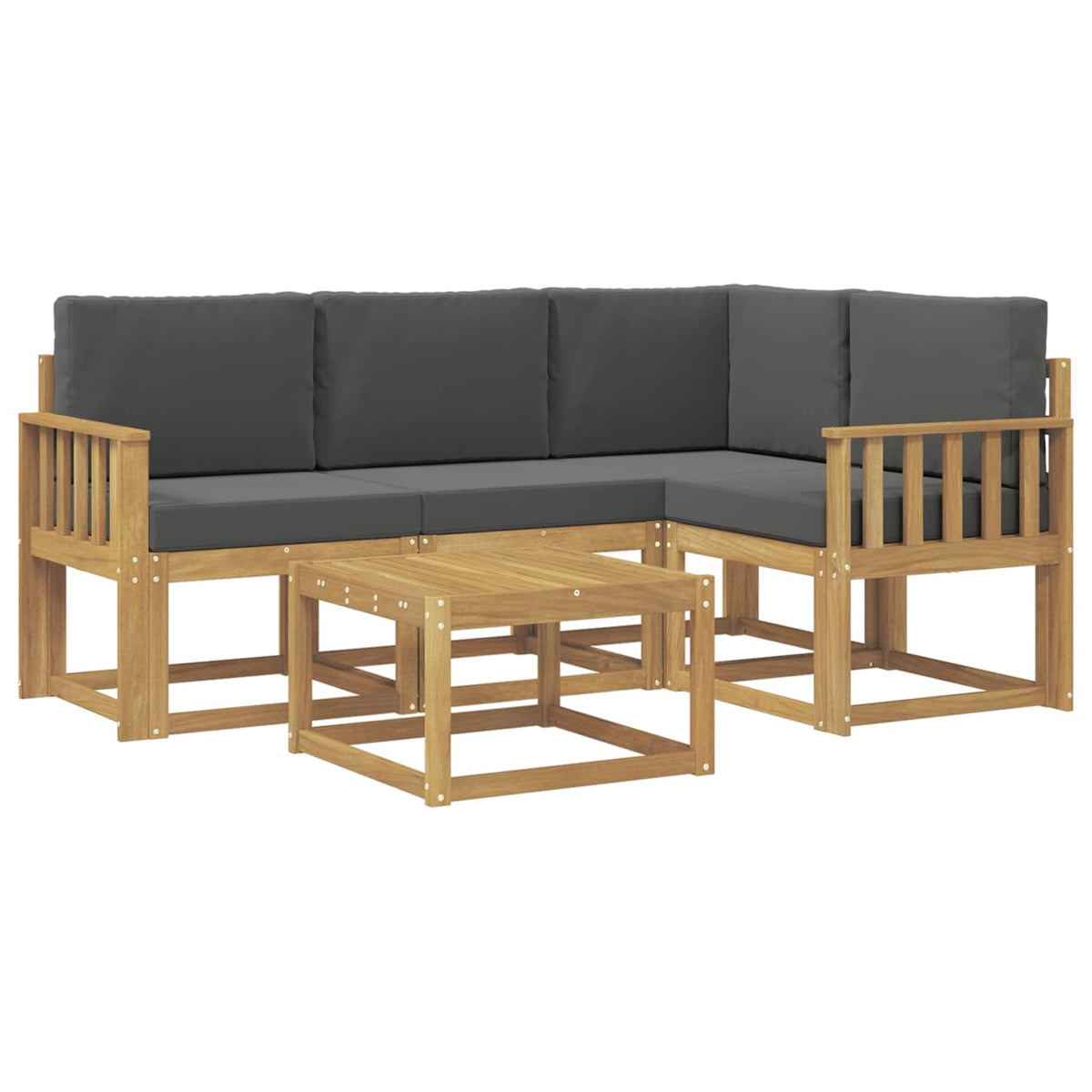 Set vanjskih sofa s jastukom 5 pcs Bijela i antracit