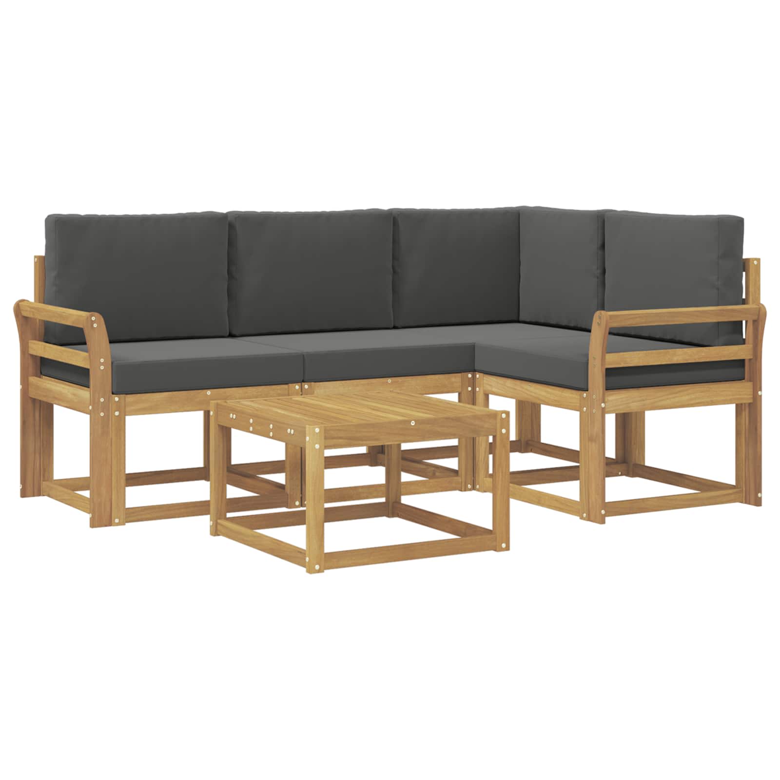 Set vanjskih sofa s jastukom 5 pcs Bijela i antracit