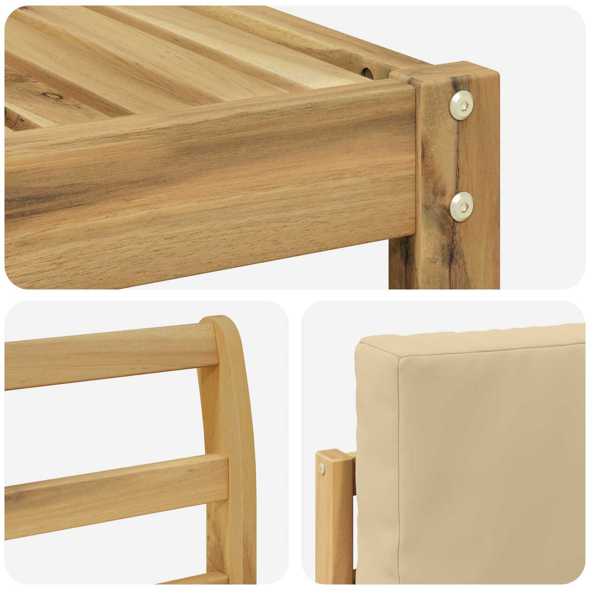 Set vanjskih sofa s jastukom 5 pcs Bijela i bež