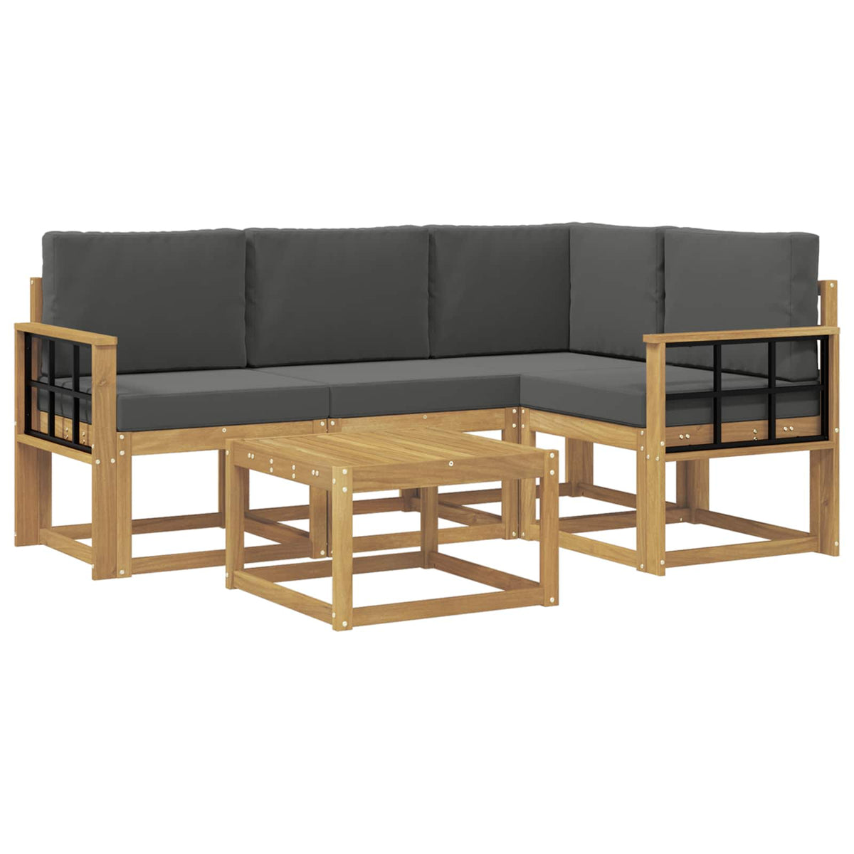 Set vanjskih sofa s jastukom 5 pcs Bijela i antracit