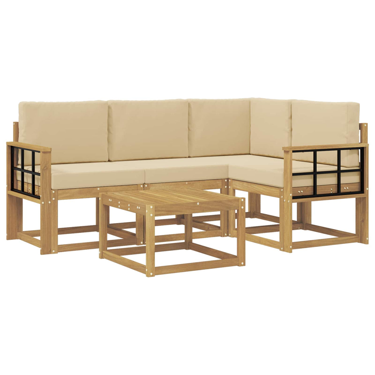 Set vanjskih sofa 5 kom. Bijela i bež