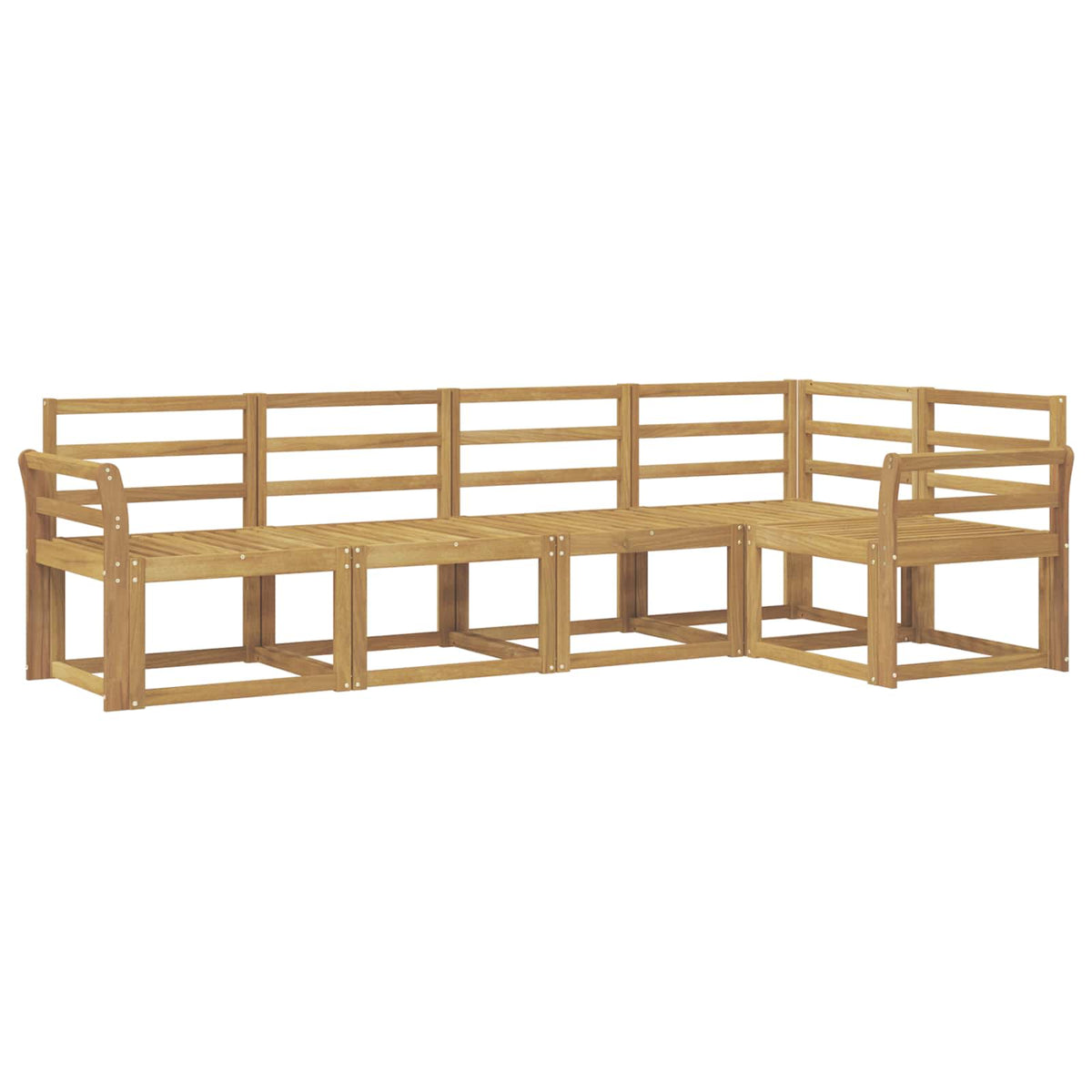 Set vanjskih sofa 5 pcs Bijela Čvrsto drvo akacije