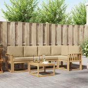 Set vanjskih sofa 6 kom. Bijela i bež Čvrsto drvo akacije