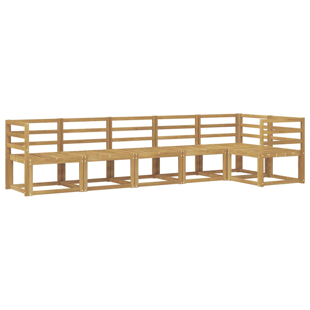 Set vanjskih sofa 6 pcs Bijela Čvrsto drvo akacije