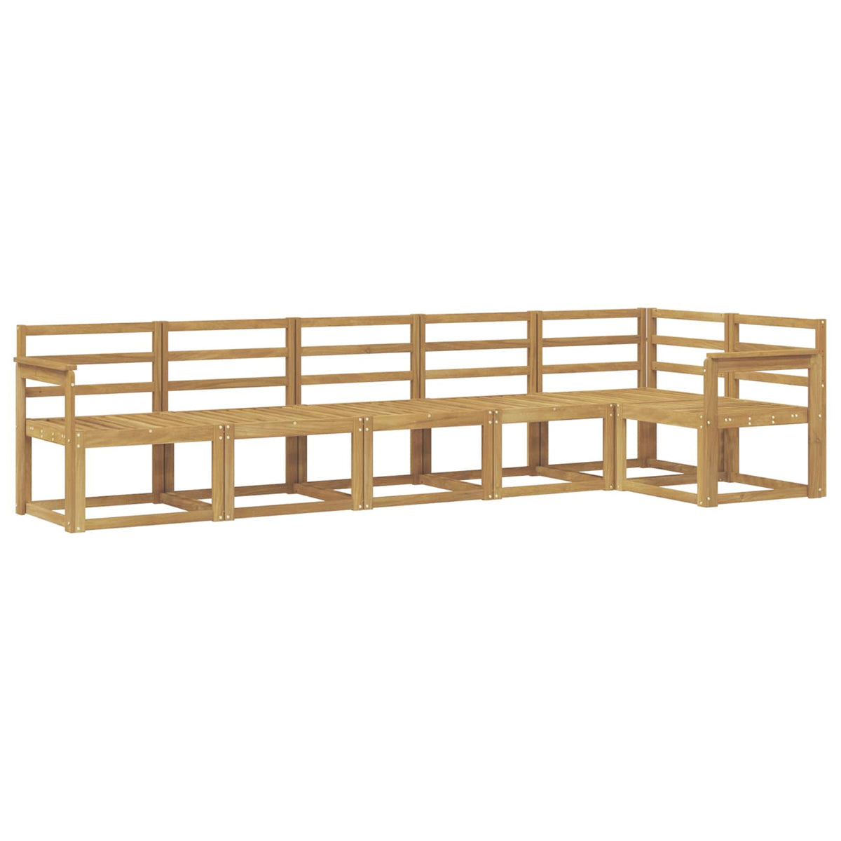 Set vanjskih sofa 6 pcs Bijela Čvrsto drvo akacije