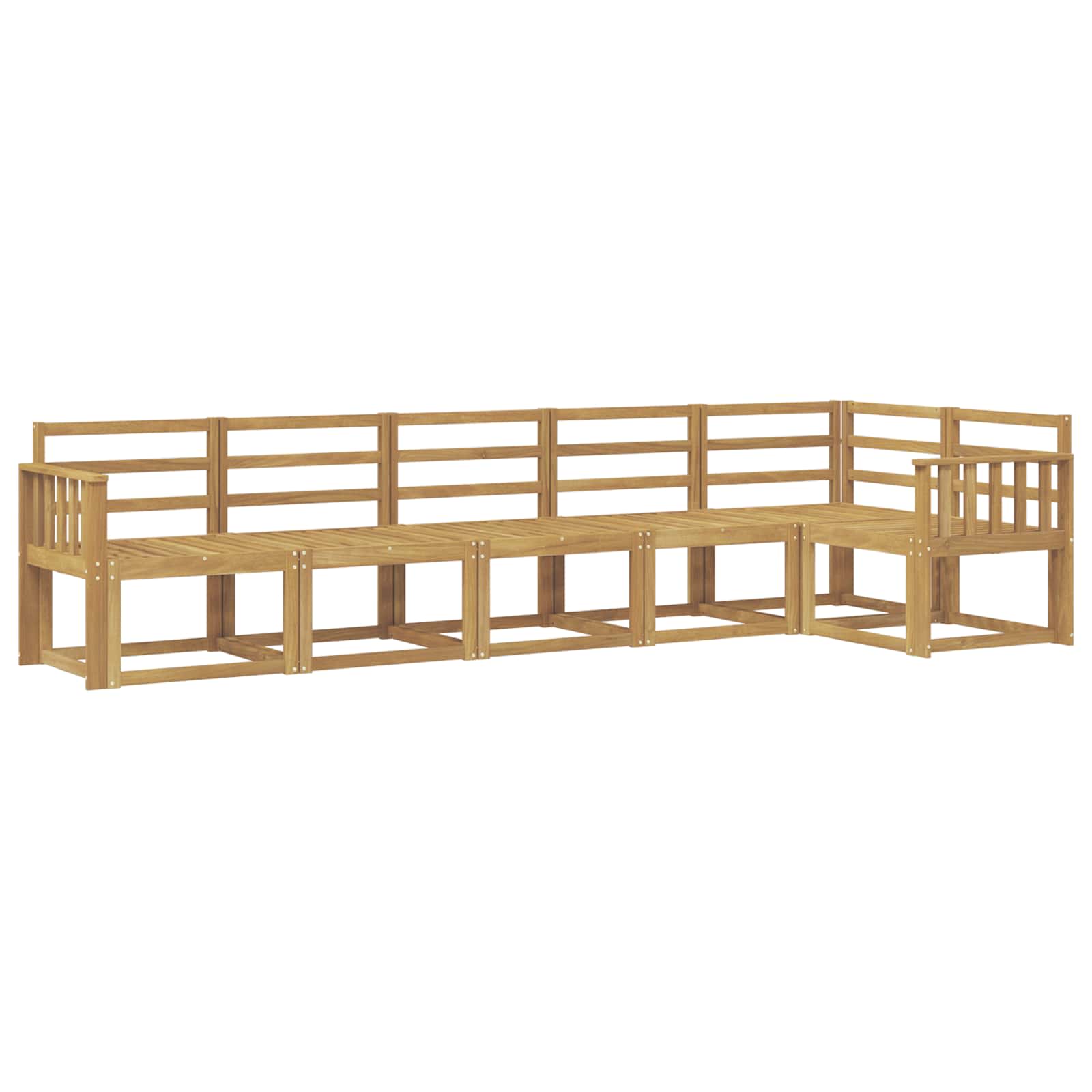 Set vanjskih sofa 6 pcs Bijela Čvrsto drvo akacije