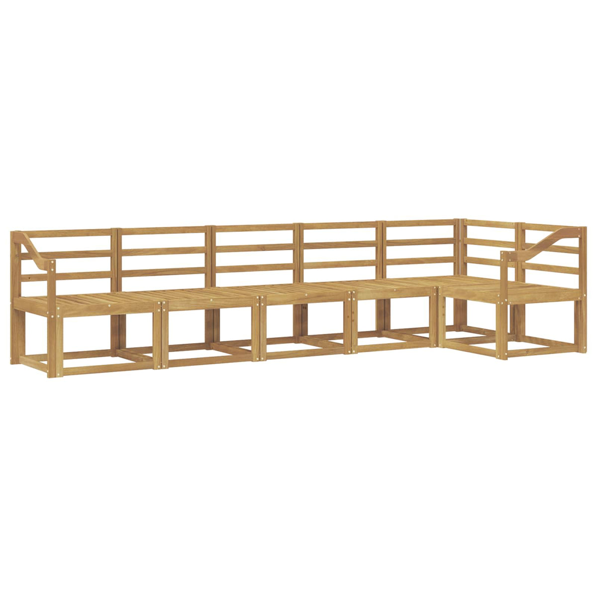 Set vanjskih sofa 6 pcs Bijela Čvrsto drvo akacije