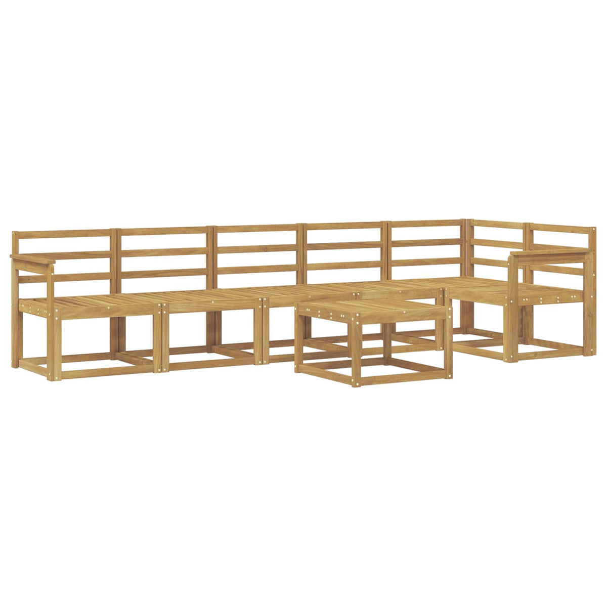 Set vanjskih sofa 7 pcs Bijela Čvrsto drvo akacije