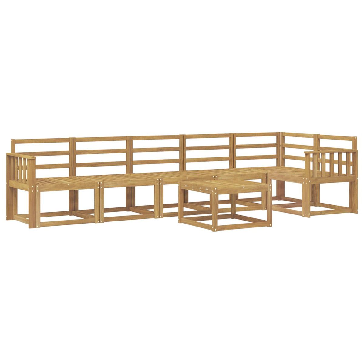 Set vanjskih sofa 7 pcs Bijela Čvrsto drvo akacije