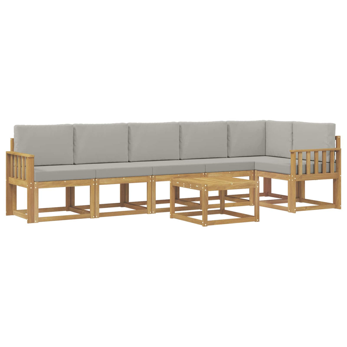 Set vanjskih sofa 7 kom. Bijela i svjetlosiva Smeđa 59 x 59 x 37 cm