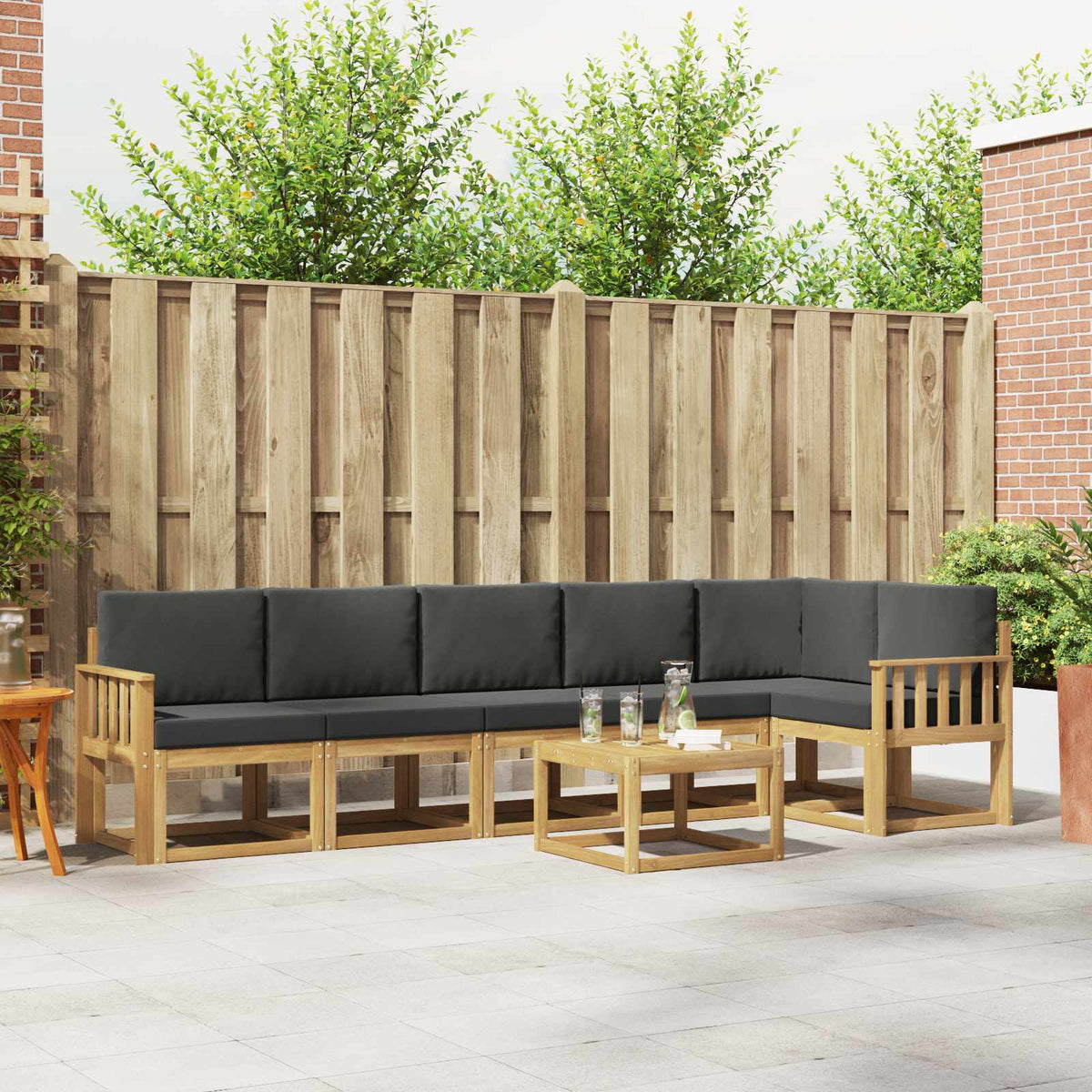 Set vanjskih sofa s jastukom 7 pcs Poliester