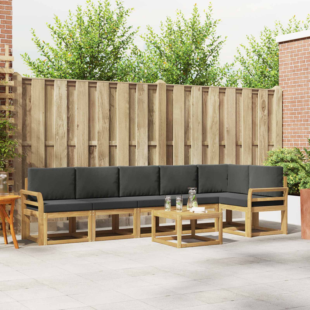 Set vanjskih sofa s jastukom 7 pcs Poliester