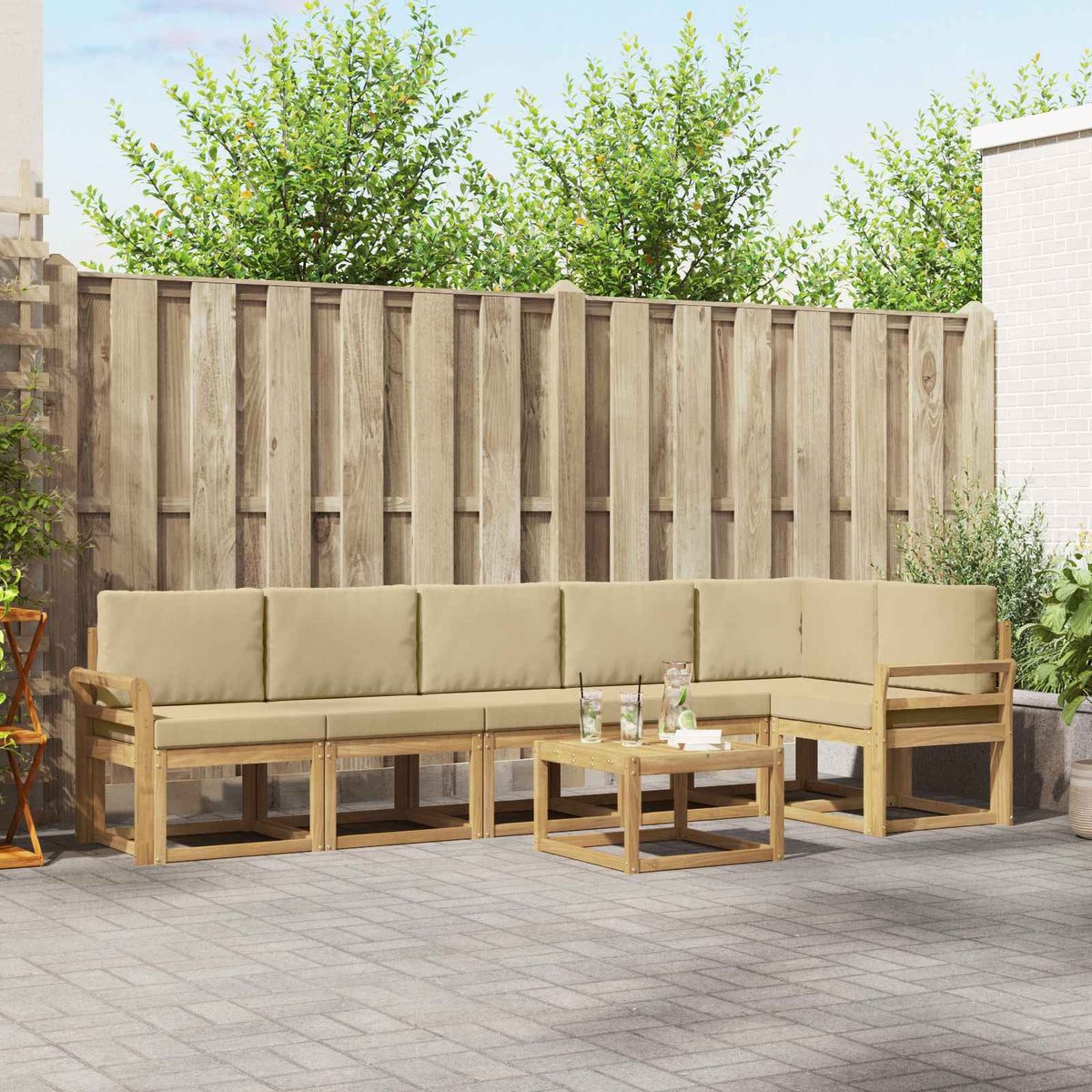 Set vanjskih sofa s jastukom 7 pcs Poliester