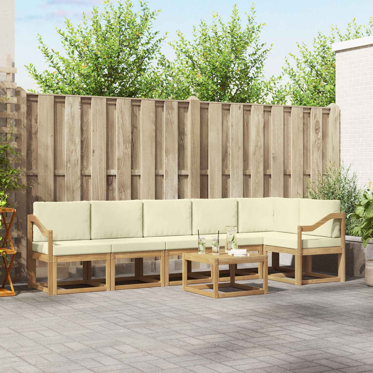 Set vanjskih sofa s jastukom 7 pcs Poliester