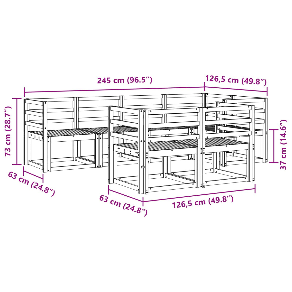 Set vanjskih sofa 7 kom.