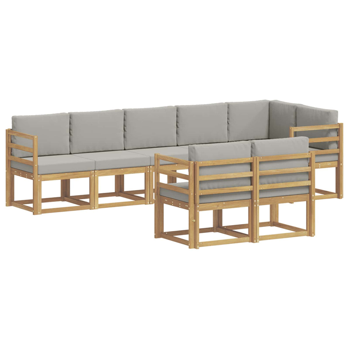 Set vanjskih sofa s jastukom 8 pcs Bijela i svjetlosiva
