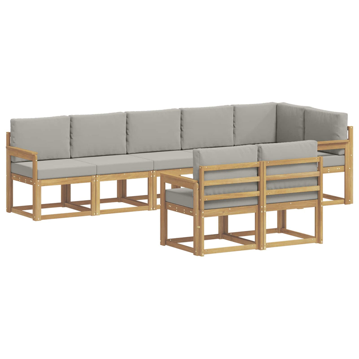 Set vanjskih sofa s jastukom 8 pcs Bijela i svjetlosiva