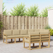 Set vanjskih sofa s jastukom 8 pcs Bijela i bež Poliester
