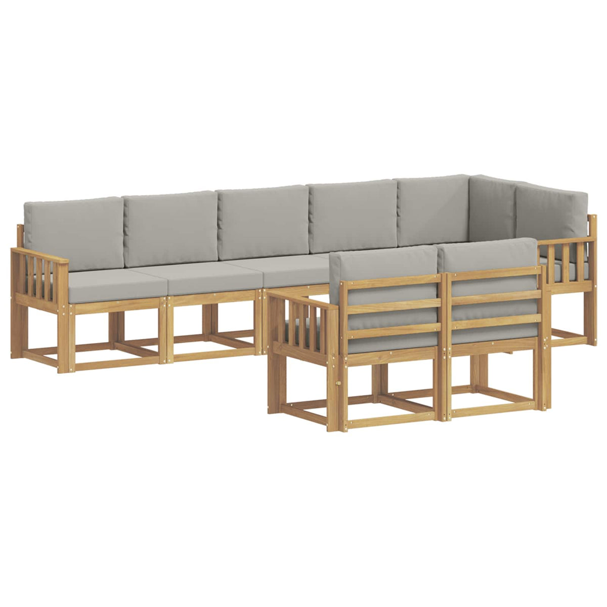 Set vanjskih sofa 8 kom. Bijela i svjetlosiva