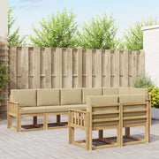 Set vanjskih sofa s jastukom 8 pcs Bijela i bež Poliester