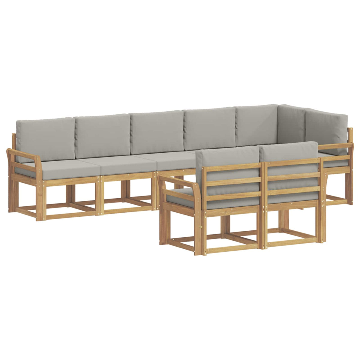 Set vanjskih sofa s jastukom 8 pcs Bijela i svjetlosiva