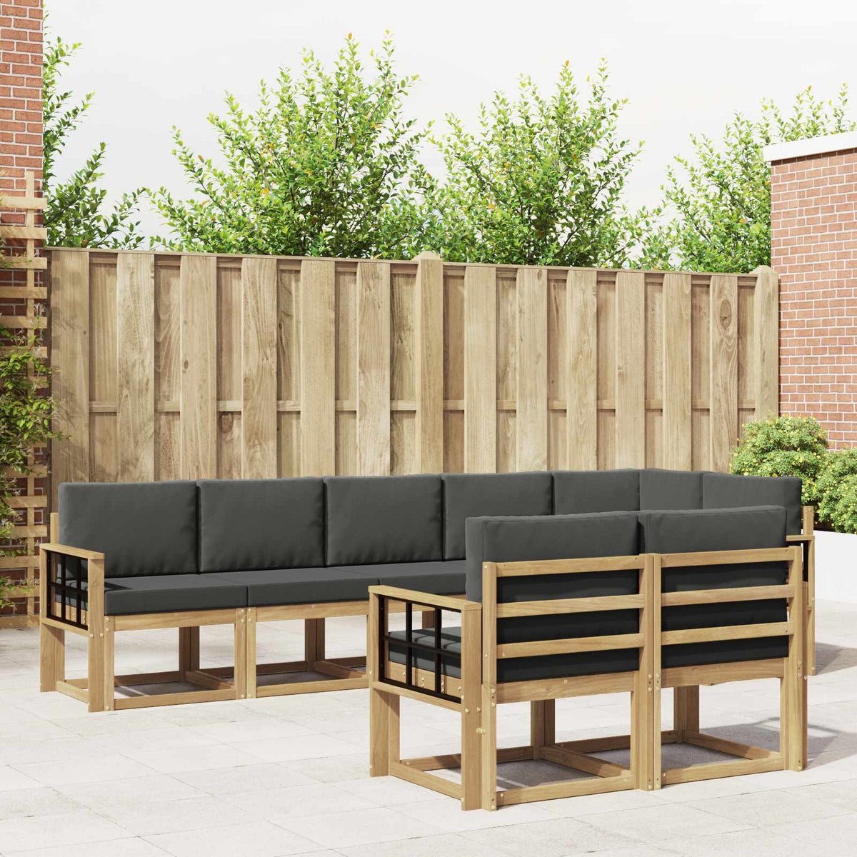 Set vanjskih sofa 8 kom. Bijela i antracit Poliester