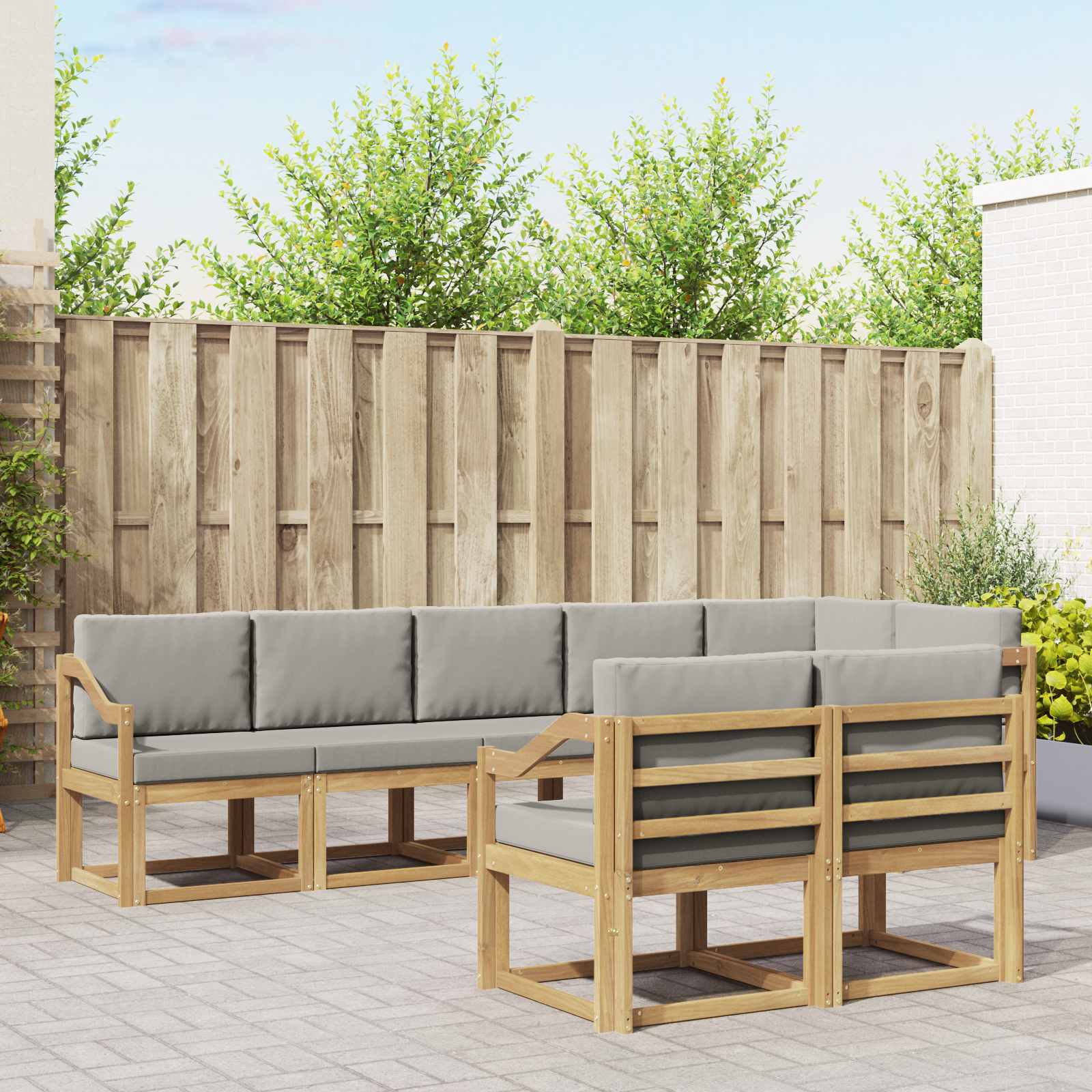 Set vanjskih sofa 8 kom. Bijela i svjetlosiva