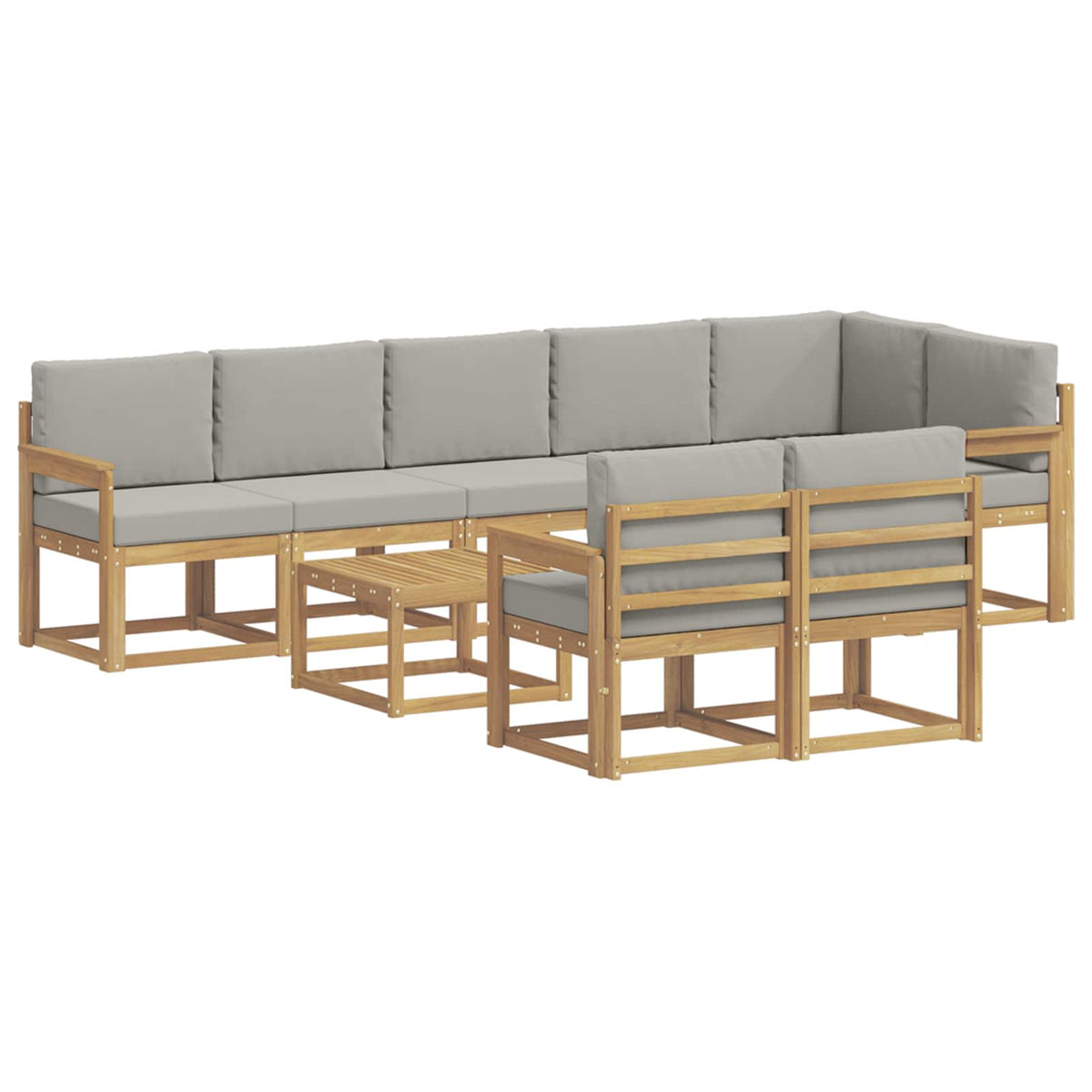 Set vanjskih sofa 9 kom. Bijela i svjetlosiva