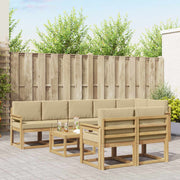 Set vanjskih sofa 9 kom. Bijela i bež Poliester
