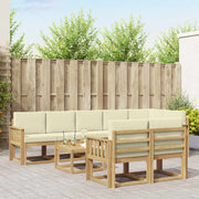 Set vanjskih sofa s jastukom 9 pcs Bijela i krem Poliester