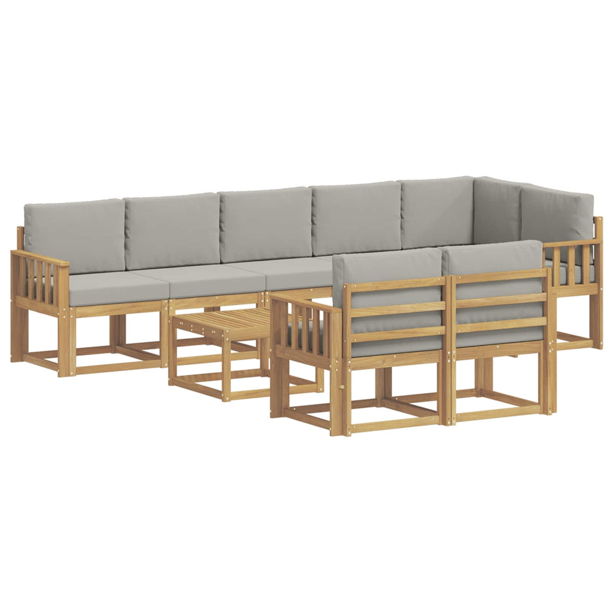 Set vanjskih sofa 9 kom. Bijela i svjetlosiva