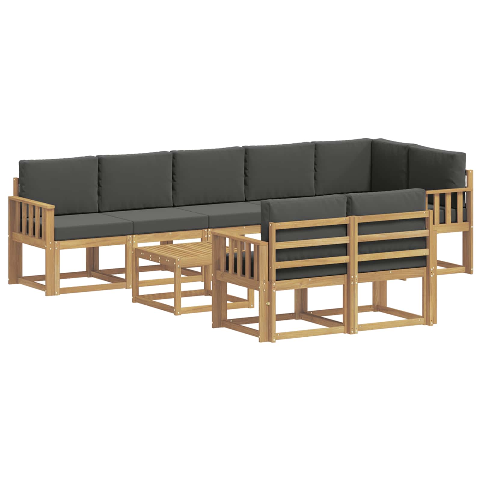 Set vanjskih sofa s jastukom 9 pcs Bijela i antracit Poliester