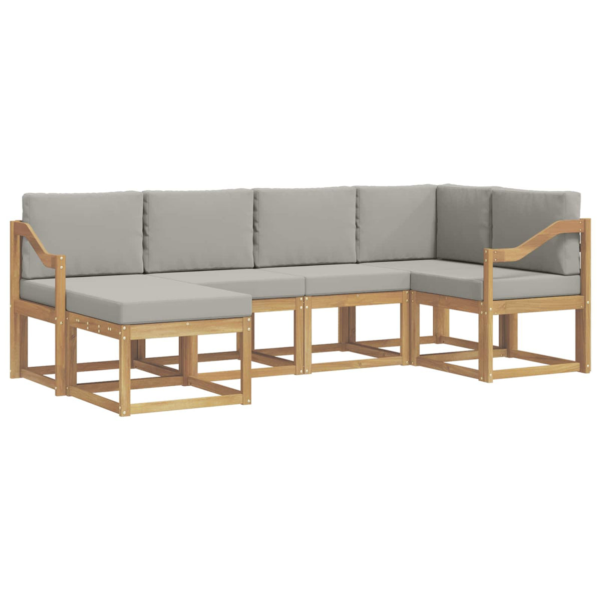 Set vanjskih sofa s jastukom 6 pcs Bijela i svjetlosiva