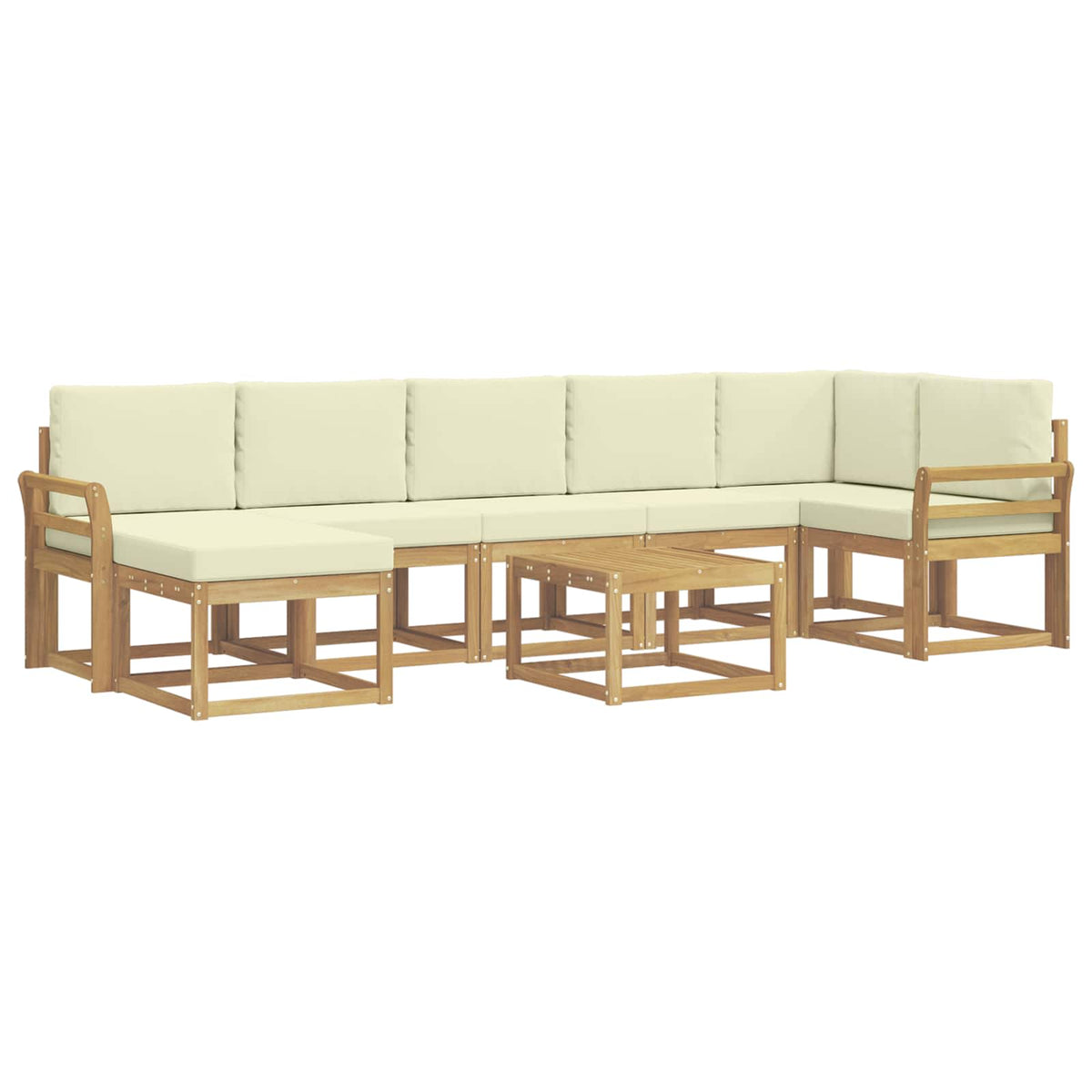 Set vanjskih sofa 8 kom. Bijela i krem Poliester
