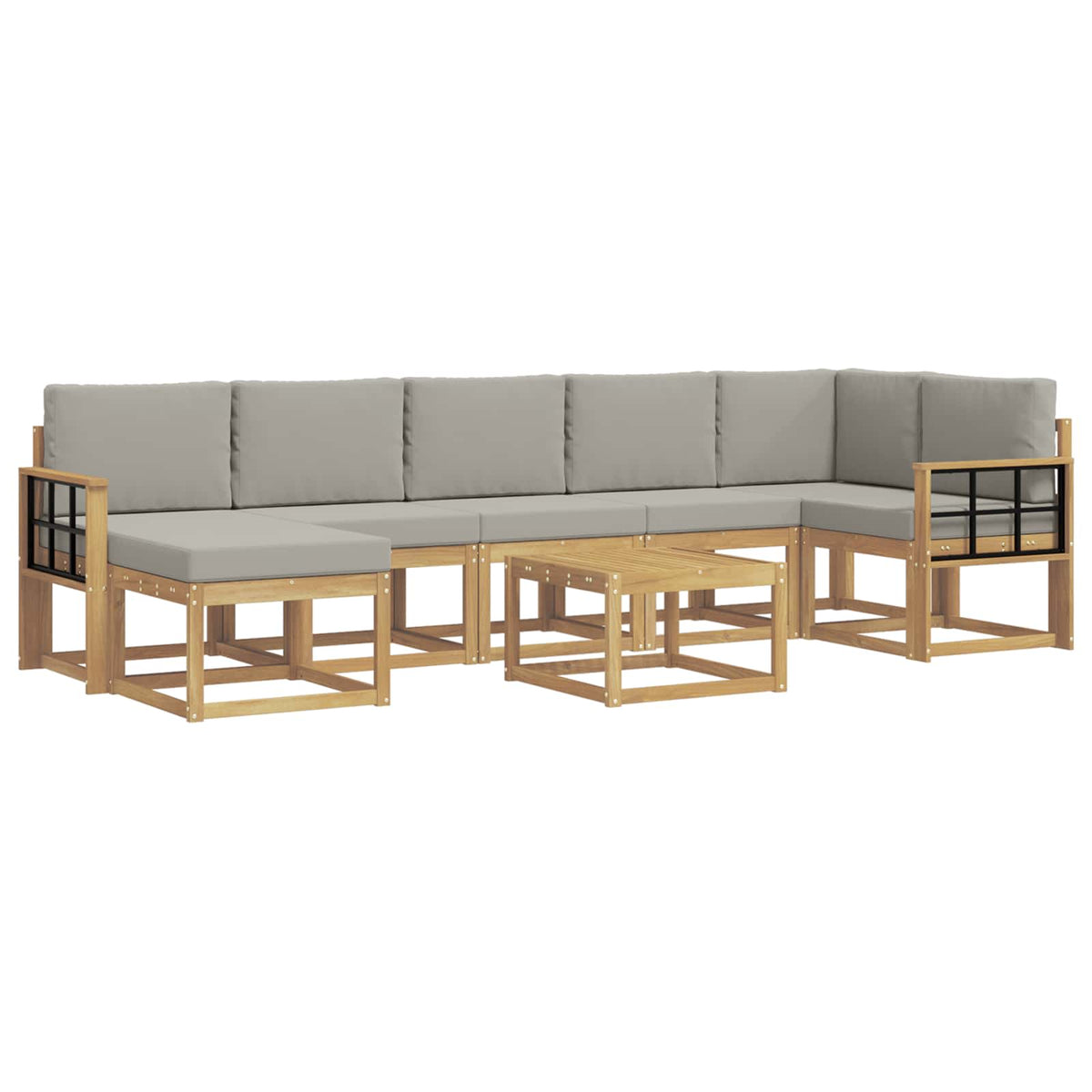 Set vanjskih sofa 8 pcs Bijela i svjetlosiva