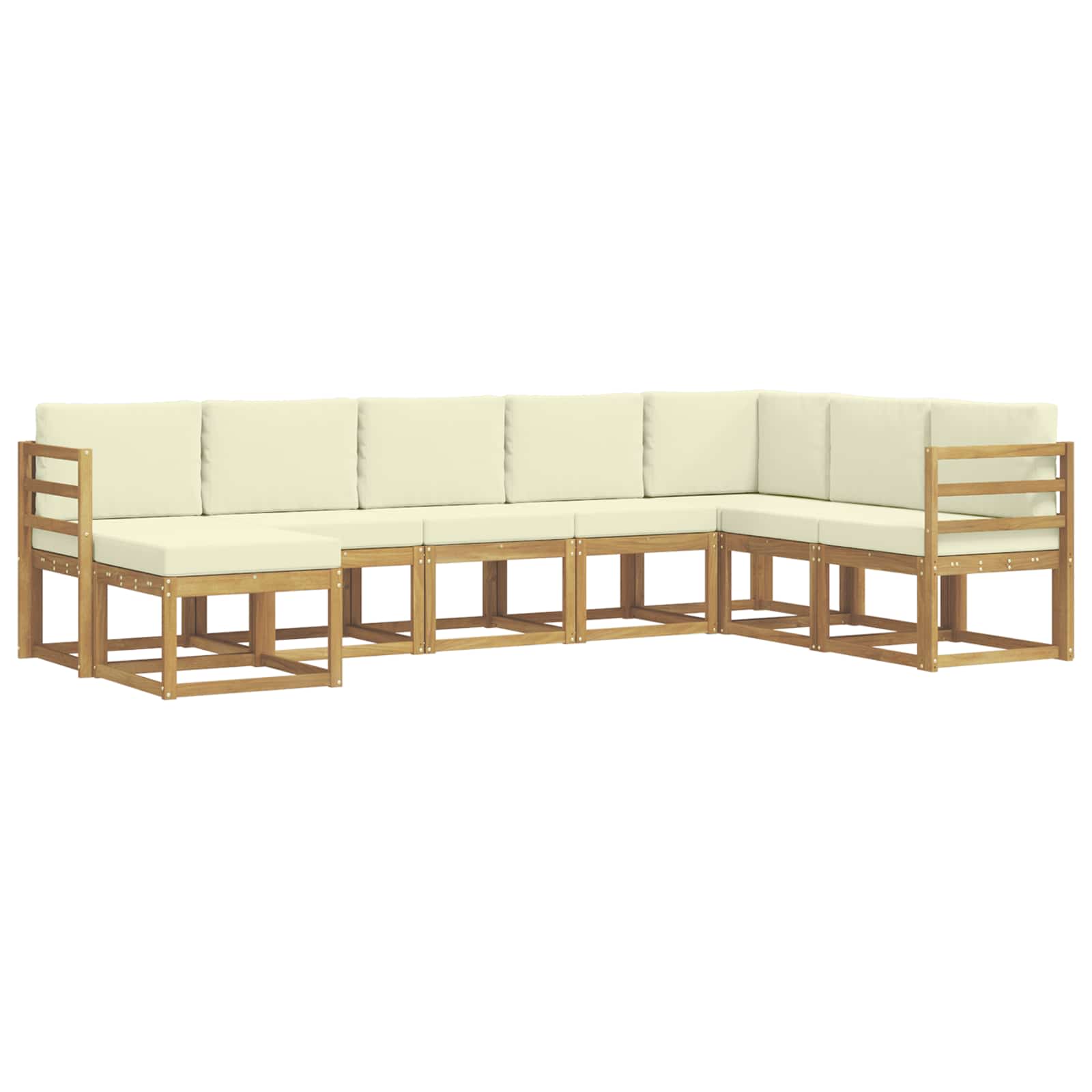 Set vanjskih sofa s jastukom 8 pcs Bijela i krem