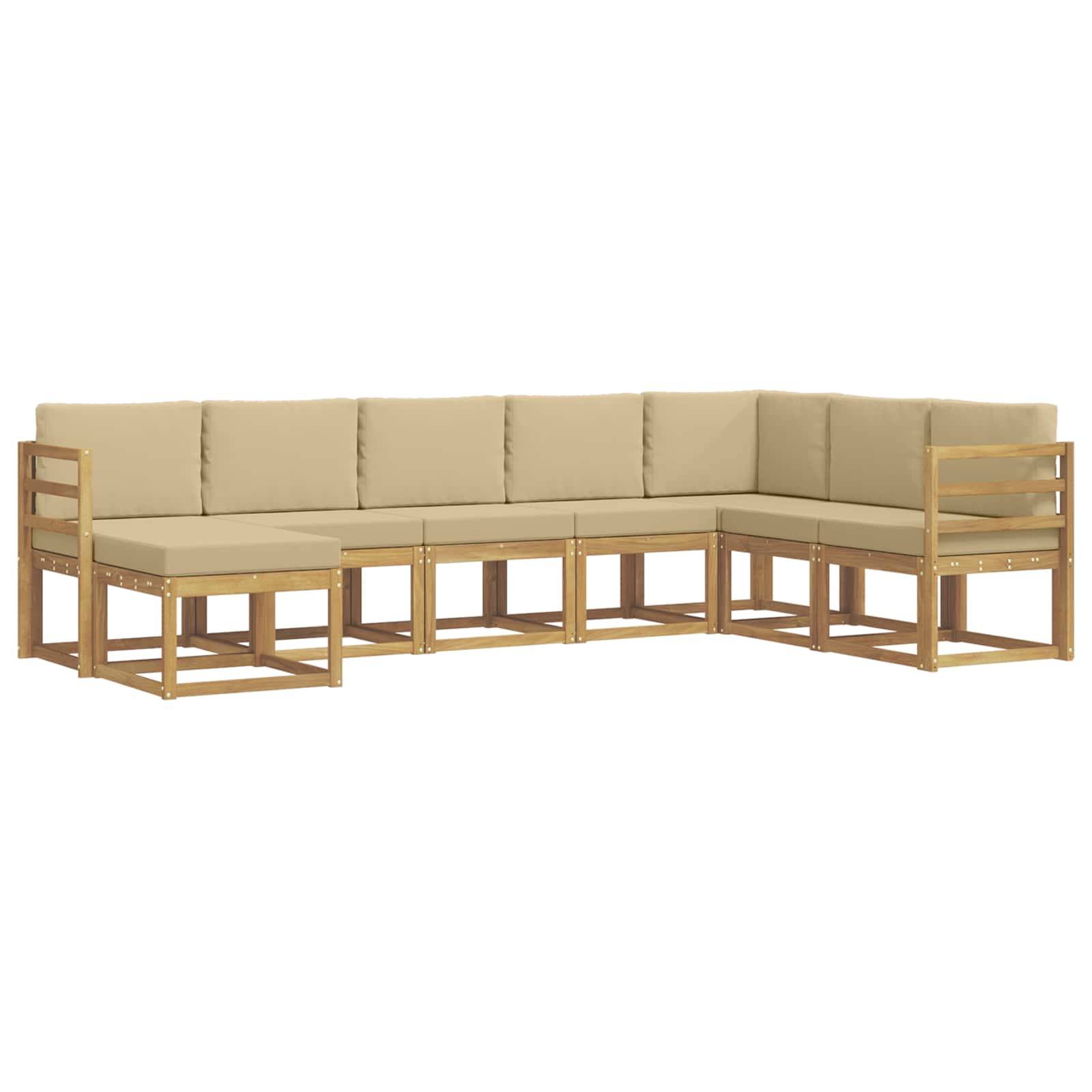 Set vanjskih sofa s jastukom 8 pcs Bijela i bež