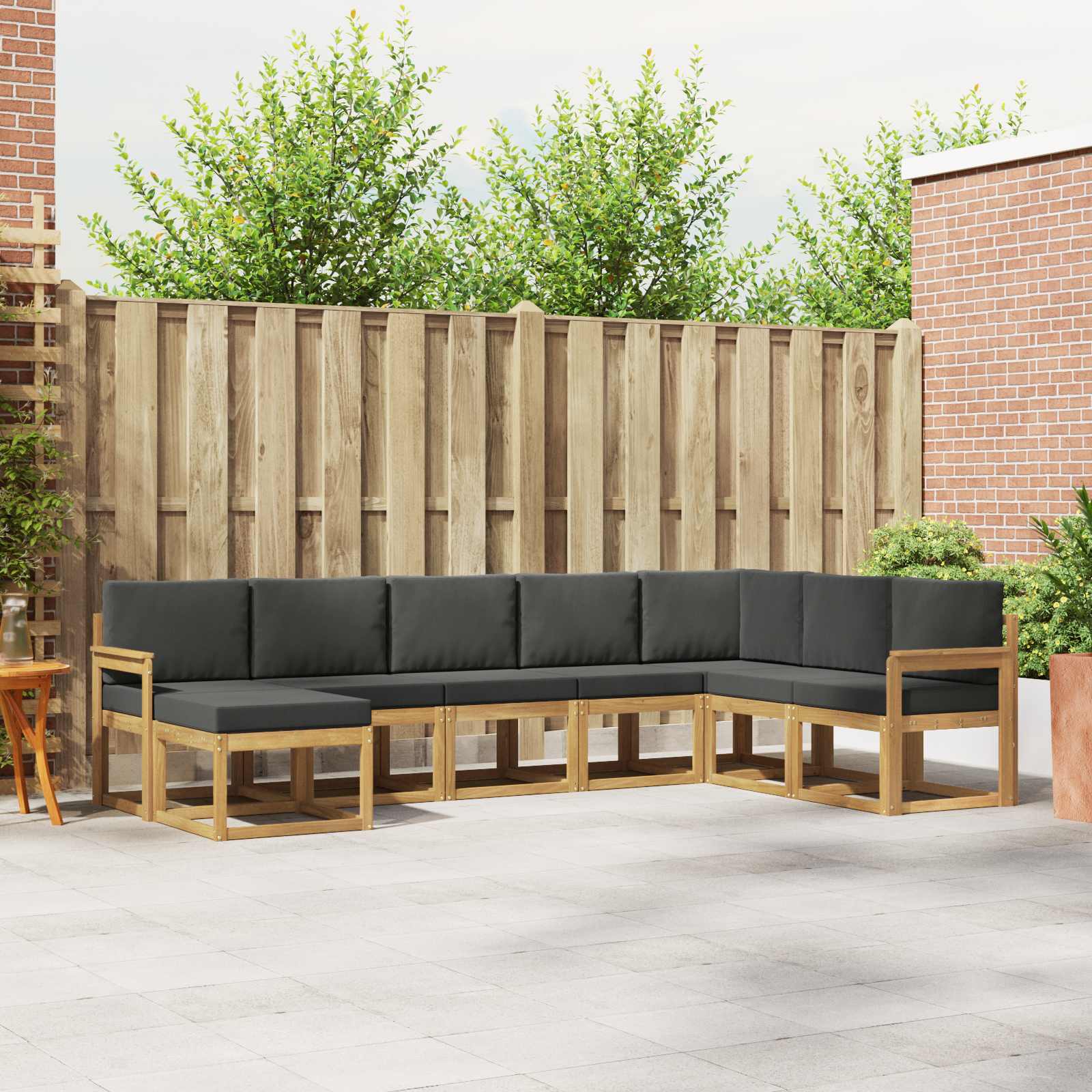 Set vanjskih sofa s jastukom 8 pcs Bijela i antracit
